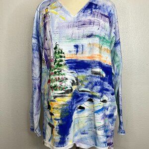 Name Brand:   Vintage Lisa & Me Shirt Hand painted wearable Art Top Size 3x